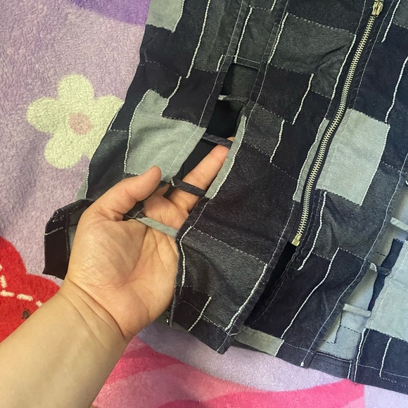 Love Usa Patchwork denim look top - Picture 3 of 6